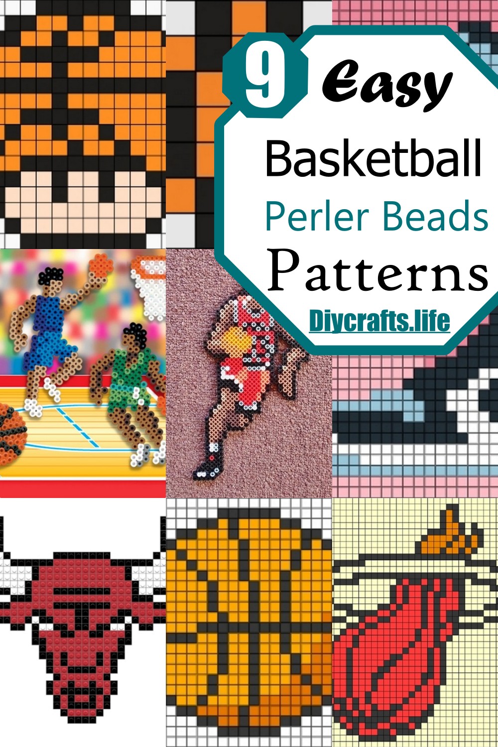 9 Easy Basketball Perler Beads Patterns For NBA Fans - DIY Crafts