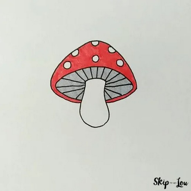 Easy How To Draw A Mushroom 1