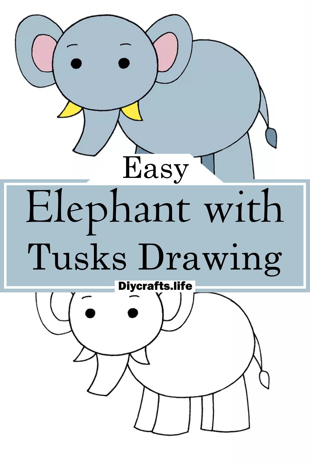 Elephant with Tusks Drawing