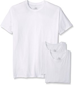 Hanes Men’s 3-Pack Tagless Crew Neck Undershirt (100% Cotton)