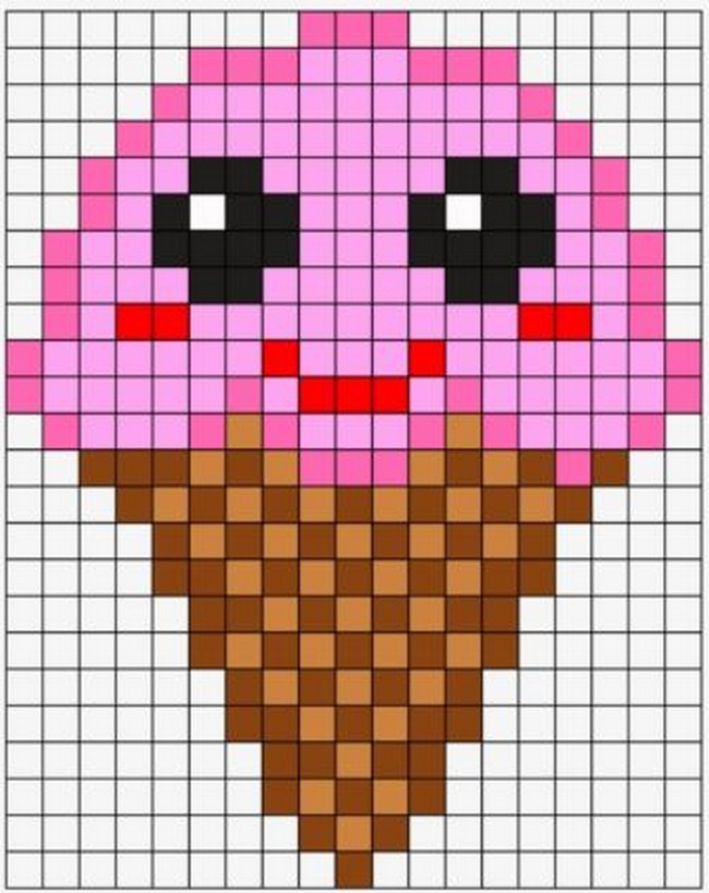 Happy Strawberry Ice Cream Pattern