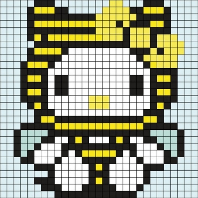 Hello Kitty Bee Perler Pattern