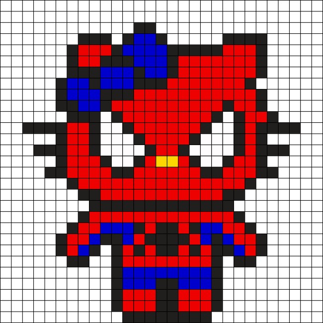 Hello Kitty Spider-Man Perler Bead Pattern