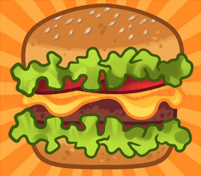 How To Draw A Burger Easy 