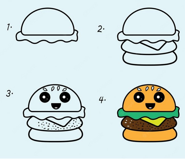 23 Easy Burger Drawing Ideas Step By Step Guide Diy Crafts