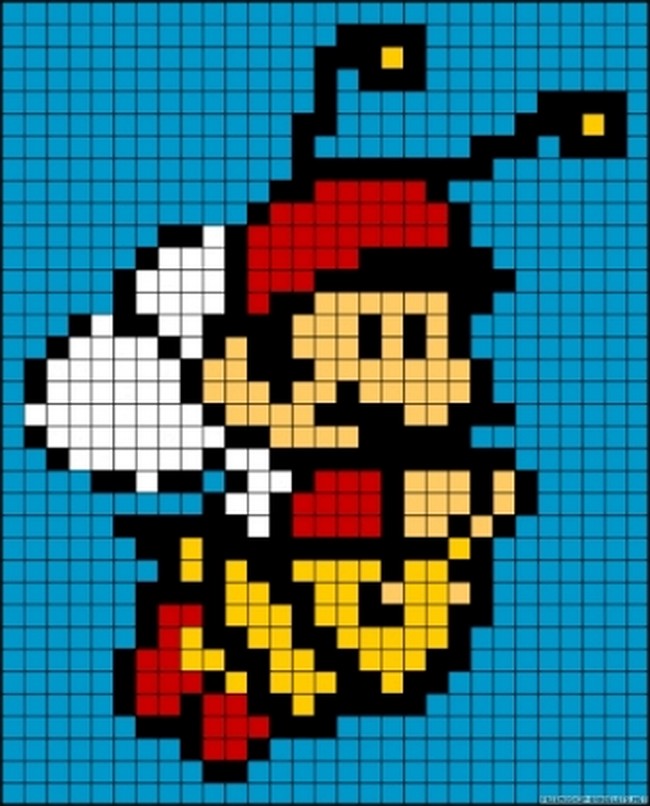 Mario In Bee Costume Perler Bead Pattern