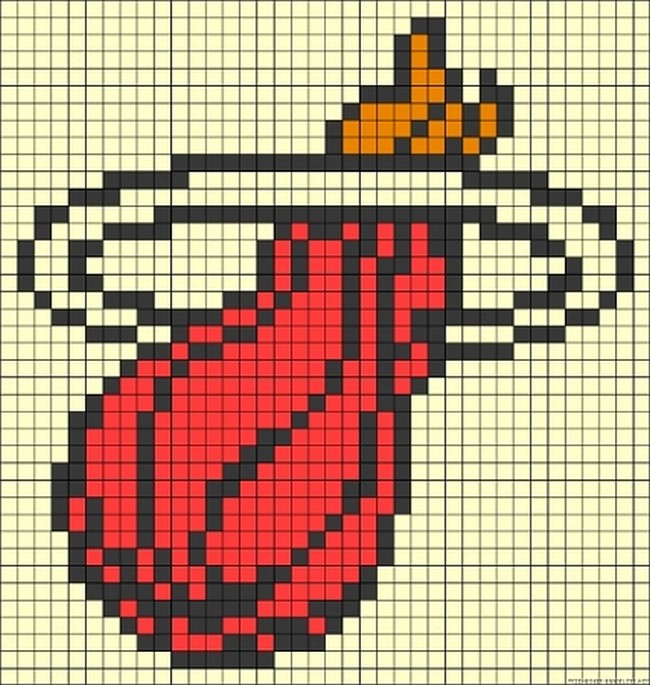Miami Heat Perler Bead Logo