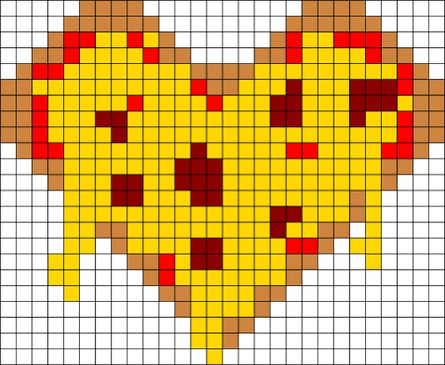Pizza Heart Perler Bead Pattern