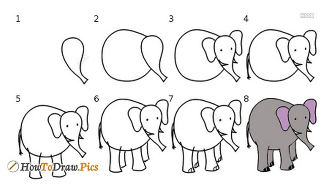 Plump Elephant Drawing