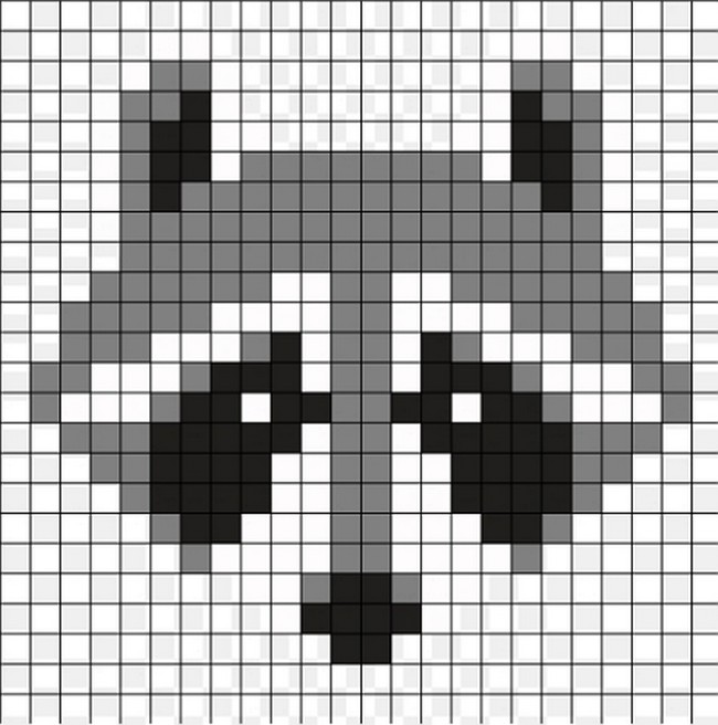 Raccoon Emoji Perler Bead