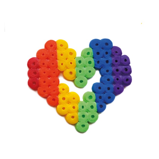 Rainbow Heart Perler Bead Pattern