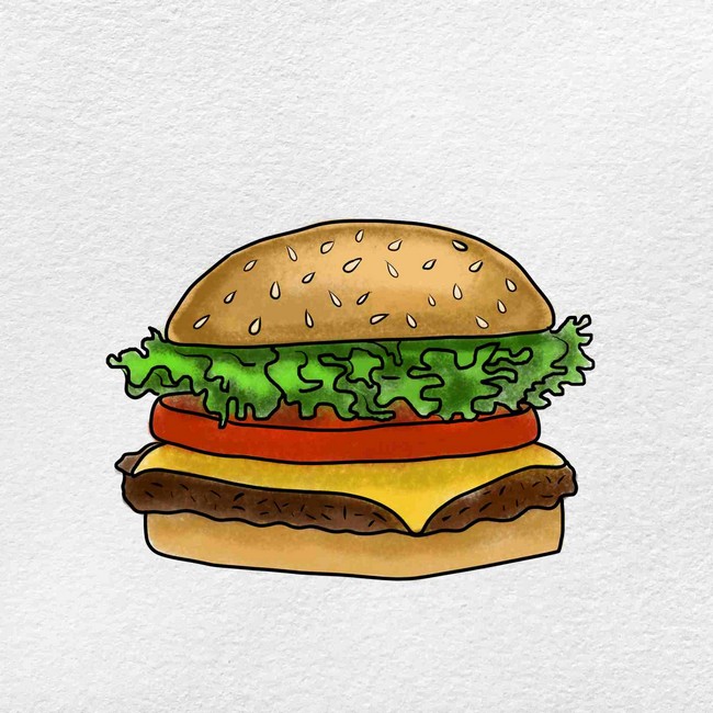 Cute Cartoon Burger || Hamburger || Foodie - Cute - Sticker | TeePublic