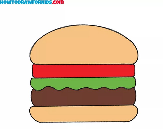 simple hamburger drawing