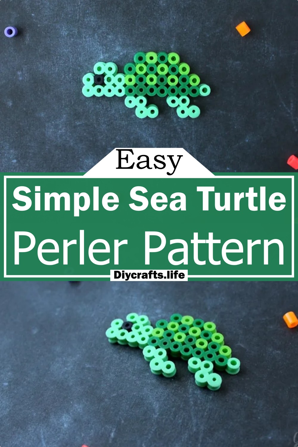 Simple Sea Turtle Perler Pattern