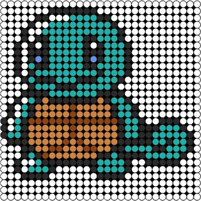 Simple Squirtle Perler Beads