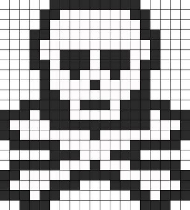 Skull with Crossed Bones Perler Bead Pattern