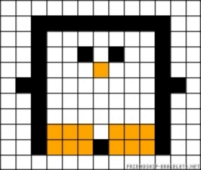 Square Penguin Perler Pattern