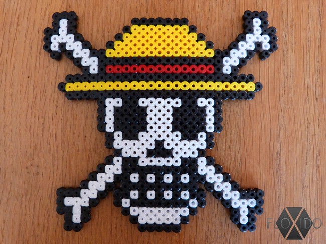 Straw Hat Pirates Skull Perler Beads