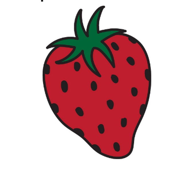 Tilted Strawberry Drawing