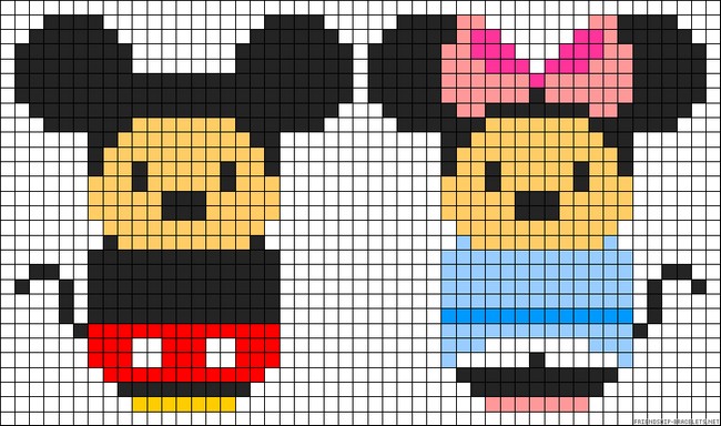 Tsum Tsum Mickey & Minnie Perler Bead Pattern