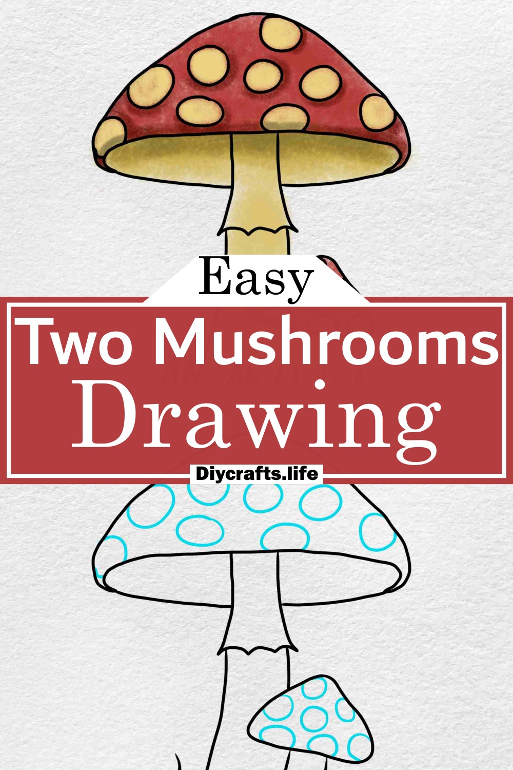 Two Mushrooms Drawing