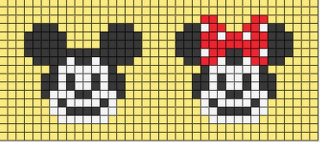 Vintage Mickey and Minnie Pattern