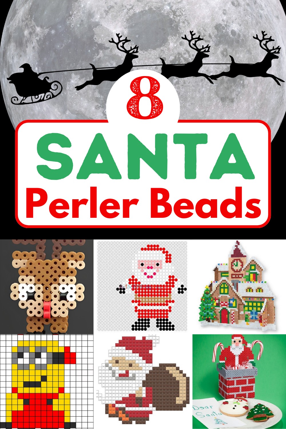 8 Santa Perler Beads Patterns For Holiday - DIY Crafts