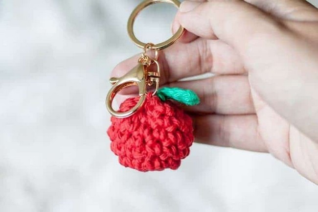 Crochet Apple Keychain Pattern