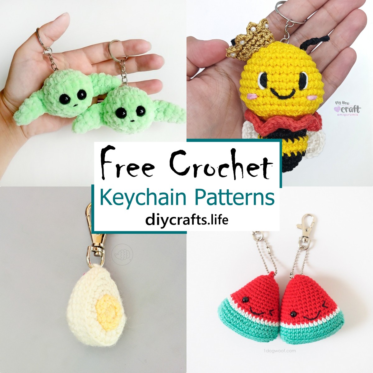 Cute Crochet Keychain Wristlet Pattern & Video (Free) - You Should Craft