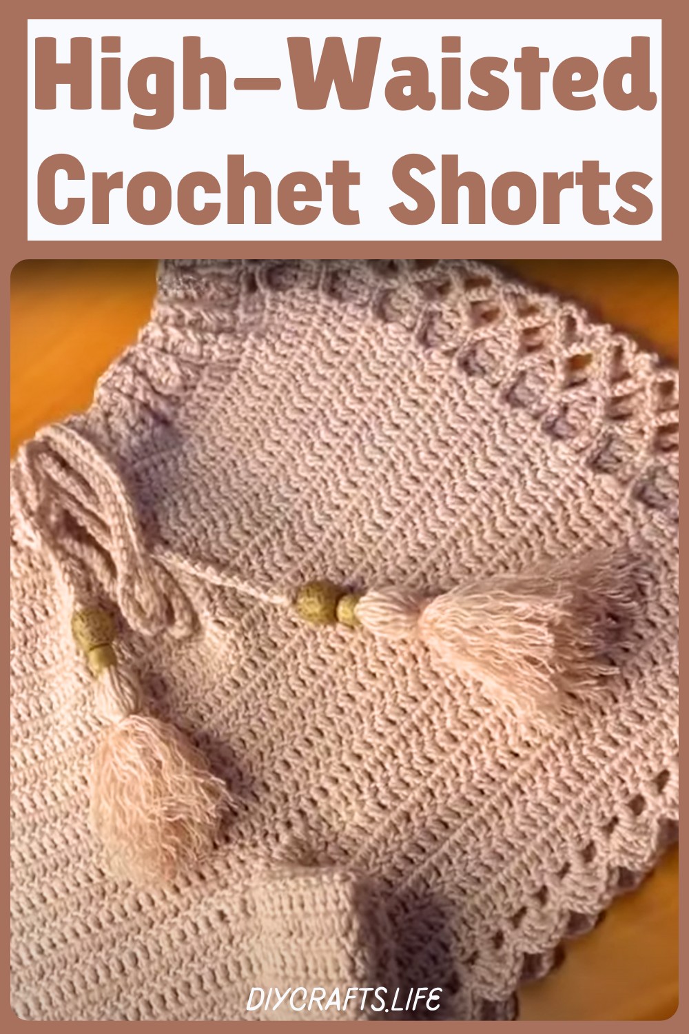 High-Waisted Crochet Shorts