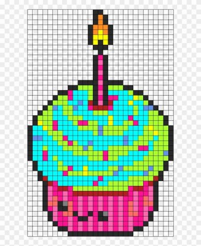 Kawaii Cupcake Perler Bead Pattern