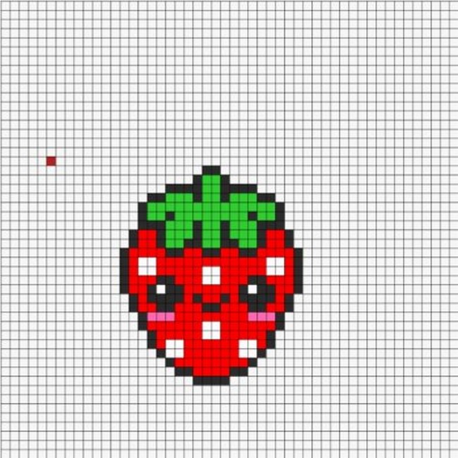 Strawberry Kawaii Perler Bead Pattern