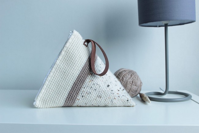 Stylish Crochet Wedge Project Bag