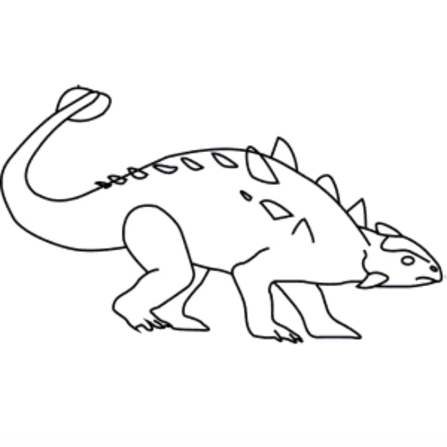 Ankylosaurus Drawing in Six Steps