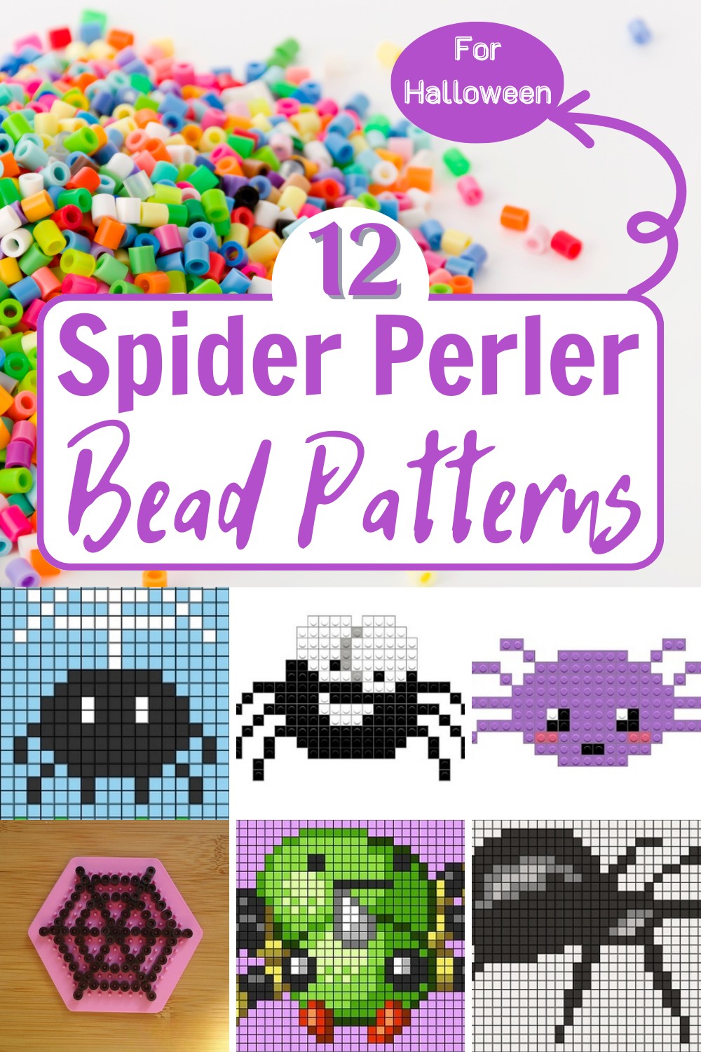 12 Spider Perler Bead Patterns For Halloween