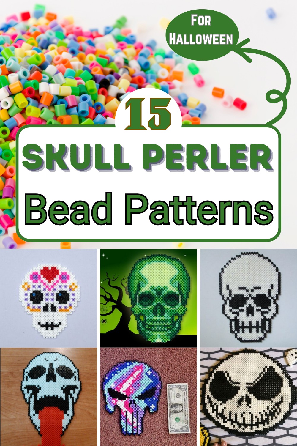 15 Skull Perler Bead Patterns For Halloween