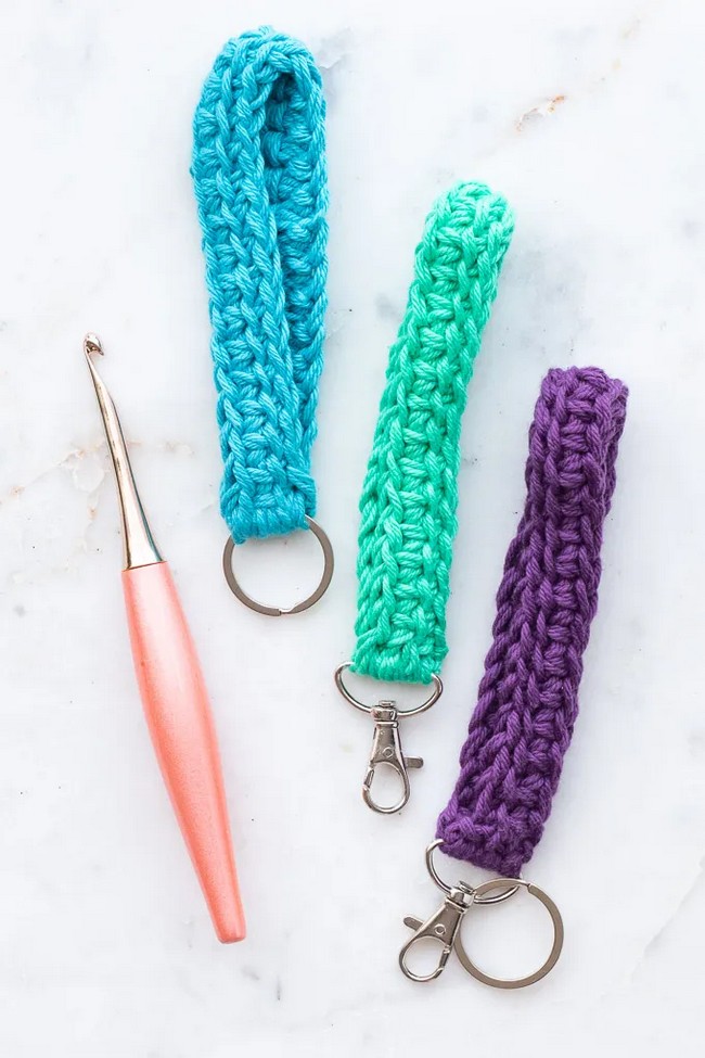 Crochet Keychain Wristlet Free Pattern