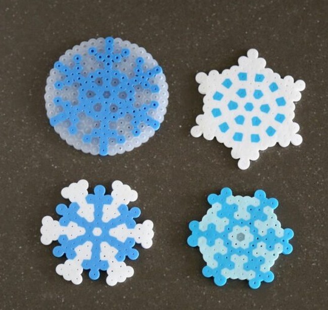 Snowflake Circle Perler Bead Patterns
