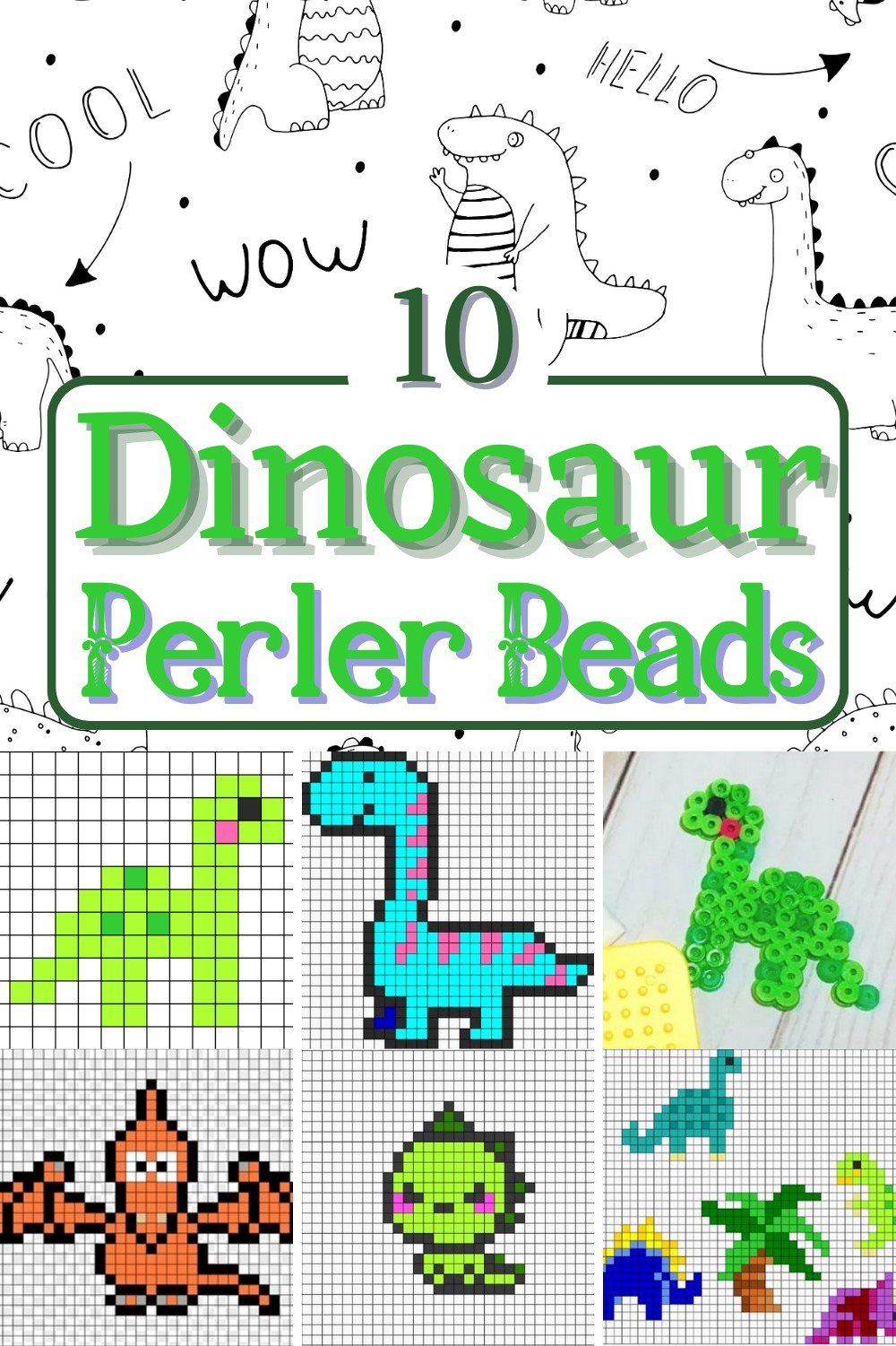 Chrome Dino Perler Bead Pattern, Bead Sprites