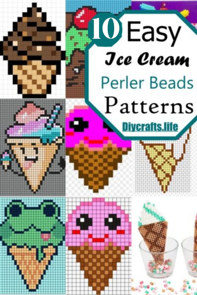 10 Ice Cream Perler Beads Patterns DIY Crafts