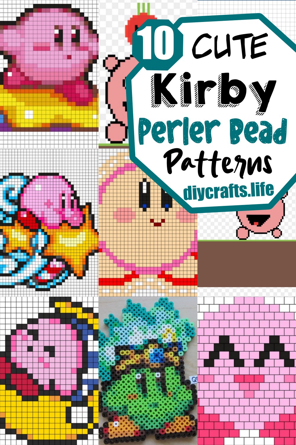 10 Kirby Perler Beads Patterns For Gaming Fans