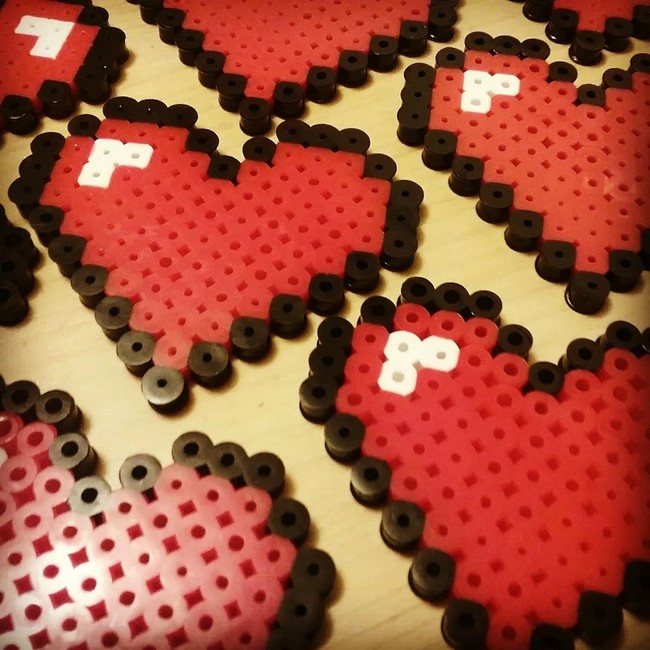 Easy To Make Minecraft Perler Bead Valentines