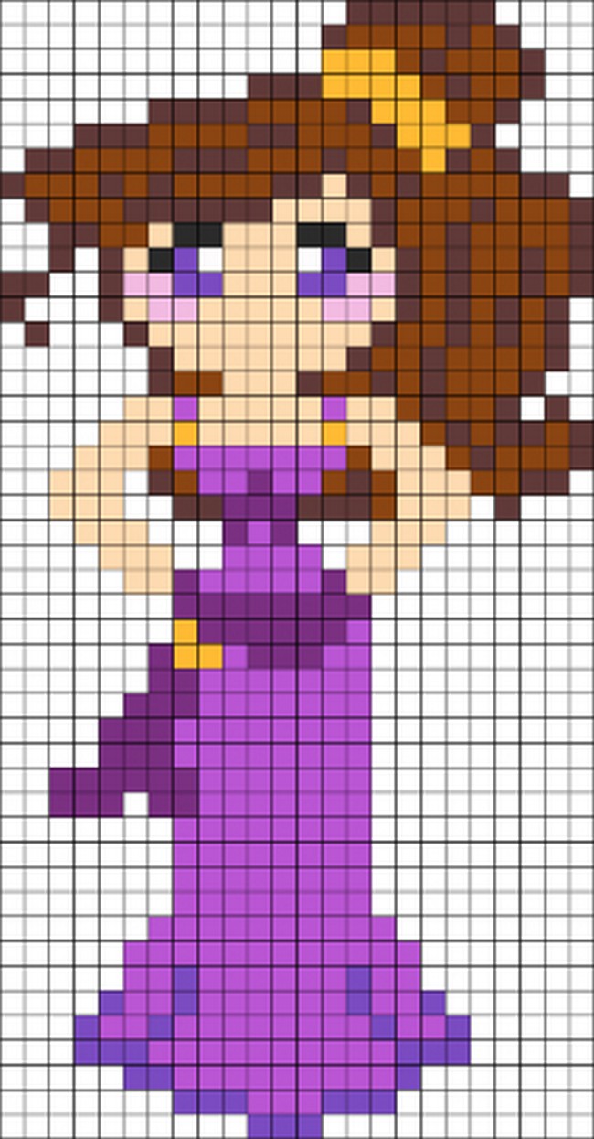 Made Belle with some perler beads : r/disney