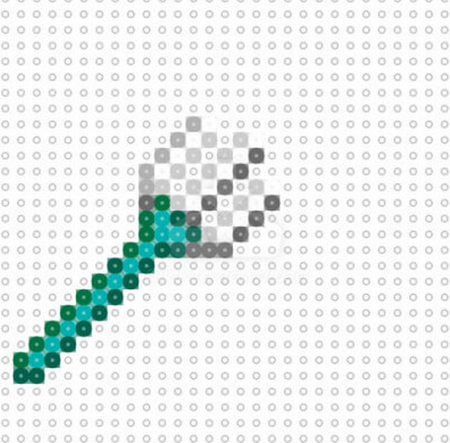 Minecraft Perler Bead Trident Design