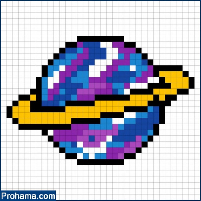Planet with Ring Perler Pattern