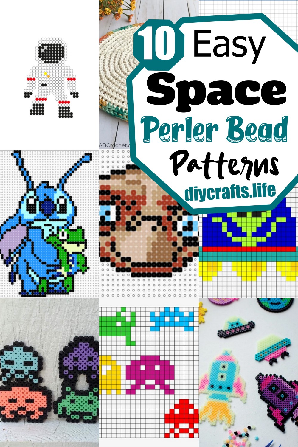 Outer Space Fuse Bead Template, Perler Hama Pyssla Melty, Father's Day  Rocket Spaceship Craft Pattern, Alien NASA Small World Play Printable -   Norway