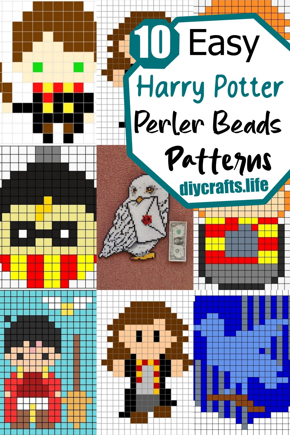 5 Little Monsters: Harry Potter Perler Bead Designs