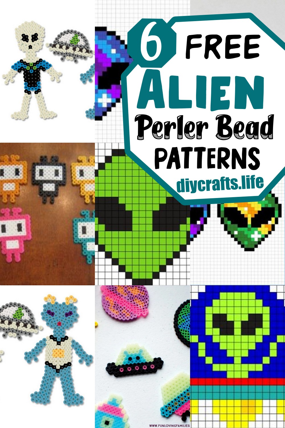 6 Alien Perler Beads Patterns Free