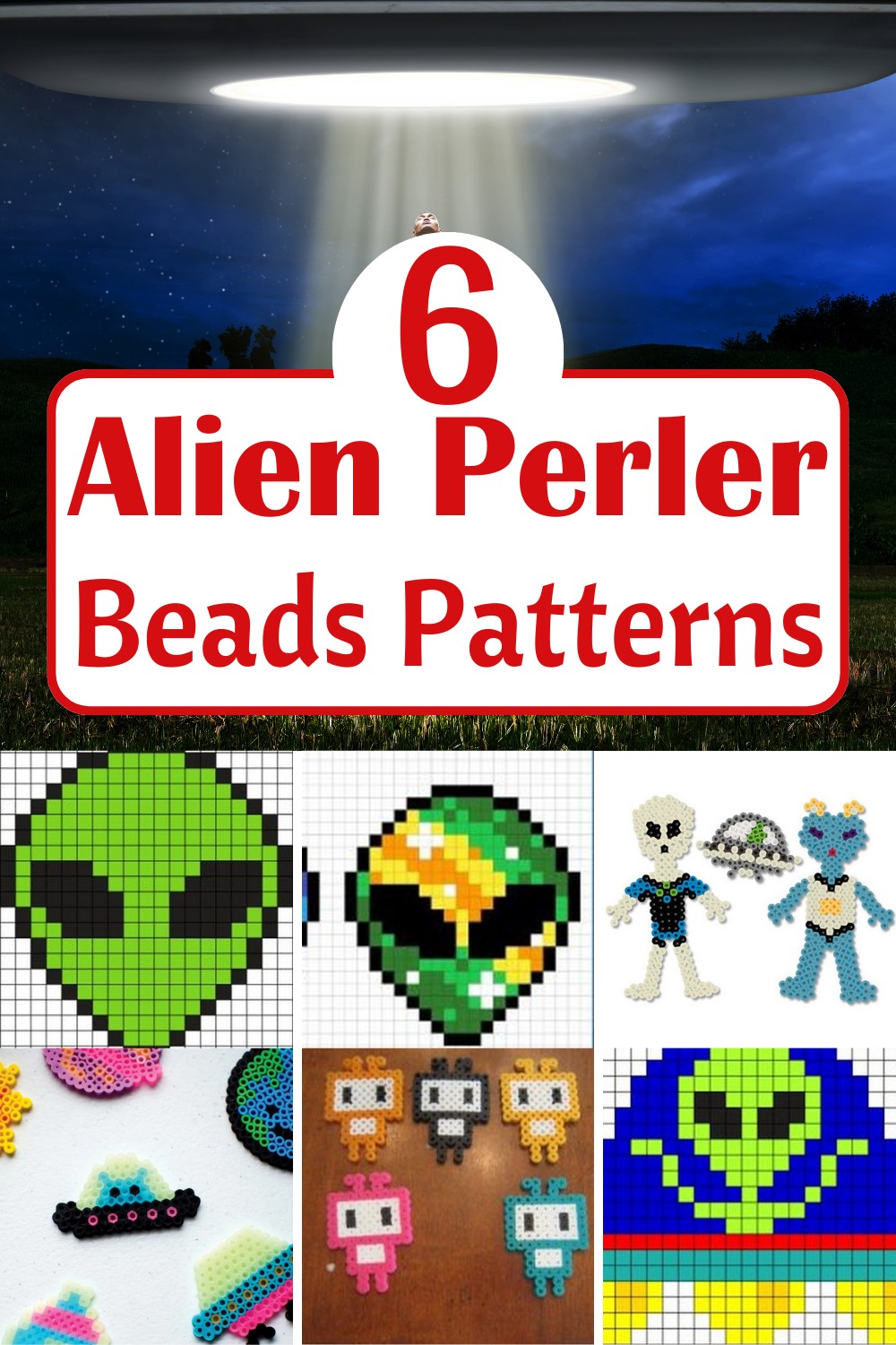 6 Alien Perler Beads Patterns