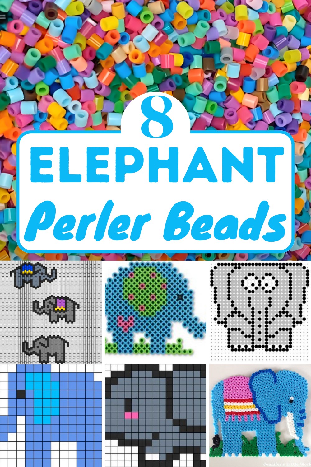 8 Elephant Perler Bead Patterns